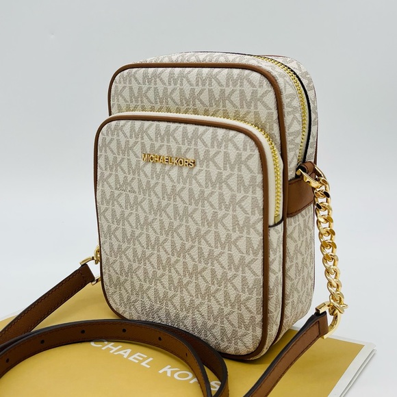 Michael Kors Medium NS Chain Xbody Bag Vanilla - Picture 1 of 12